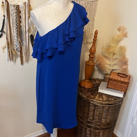 Blue One Shoulder Mini Dress by Apt 9 / Size Medium - Picture 2 of 8